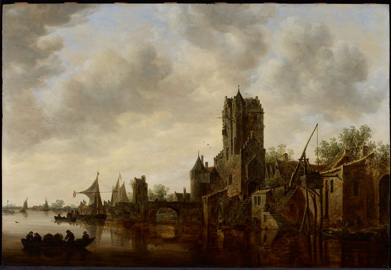 River Landscape with the Pellecussen Gate near Utrecht, Jan van Goyen, 1648