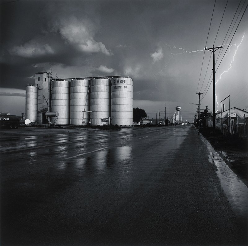 Grain Elevators and Lightning, Lamesa, Texas, Frank W. Gohlke, 1975