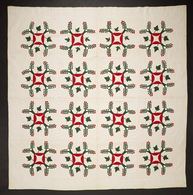 Dokumentasi “Cherry quilt”; Cotton, pieced, appliquéd, and quilted. Minneapolis Institute of Art.