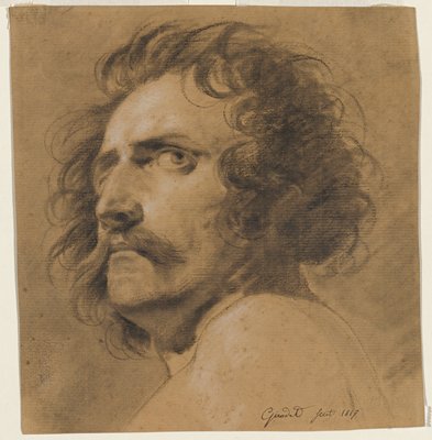 Dokumentasi “Head of a Mustachioed Man, Three-Quarter View”; Charcoal, black and white chalk, with stumping on beige paper. Minneapolis Institute of Art.
