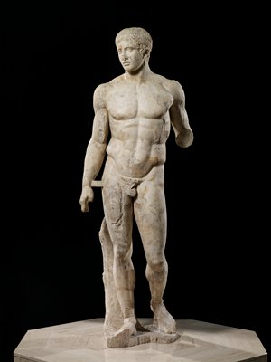 The Doryphoros (after Polykleitos), Copy of work attributed to Polykleitos, 27 BCE–68 CE
