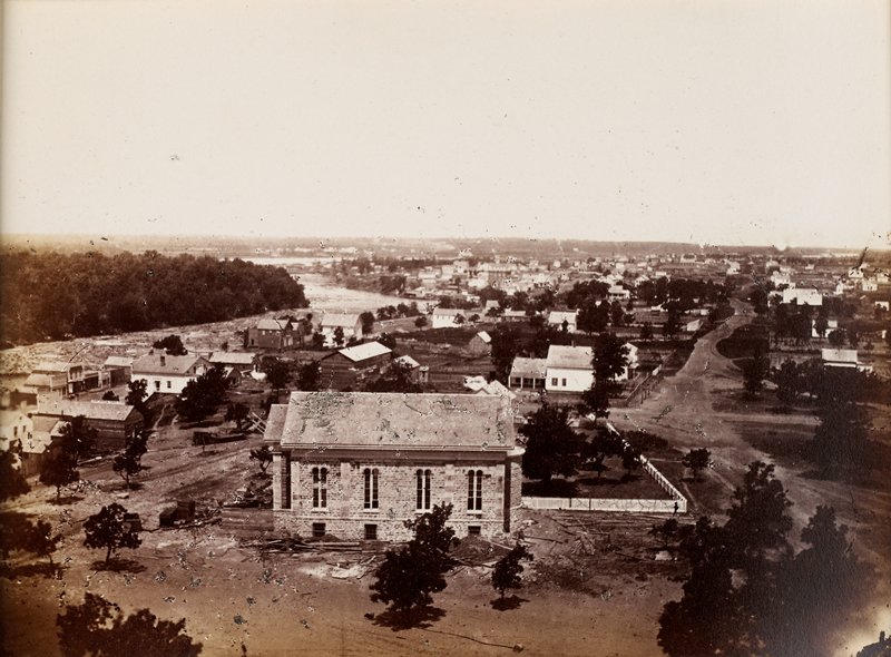 St. Anthony and Minneapolis, from the roof of Winslow House, Benjamin Franklin Upton, 1857