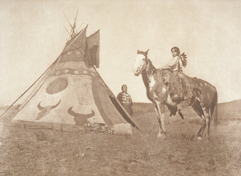 A Painted Tipi --Assiniboin, Edward S. Curtis, 1926