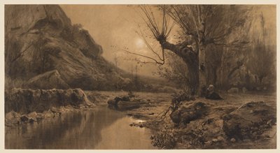 Dokumentasi “In the Valromey Valley, near the Rhône River”; Charcoal, black and white chalk, with touches of cream-colored pastel, on beige paper. Minneapolis Institute of Art.