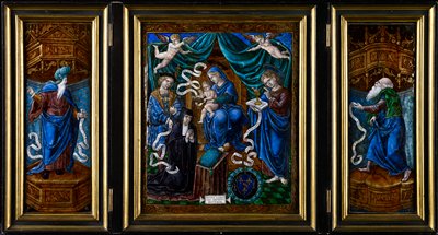 Dokumentasi “Triptych with the Madonna and Child with Louise de Bourbon, Saint Louis, Saint John, and Two Prophets”; Enamel on copper. Minneapolis Institute of Art.