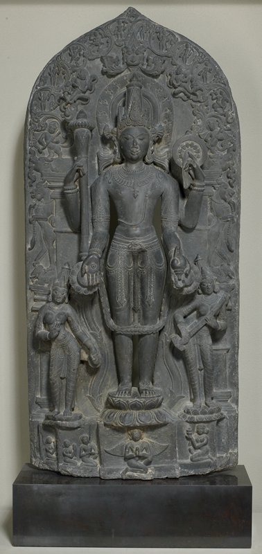 Vishnu with Lakshmi and Sarasvati, 11th century