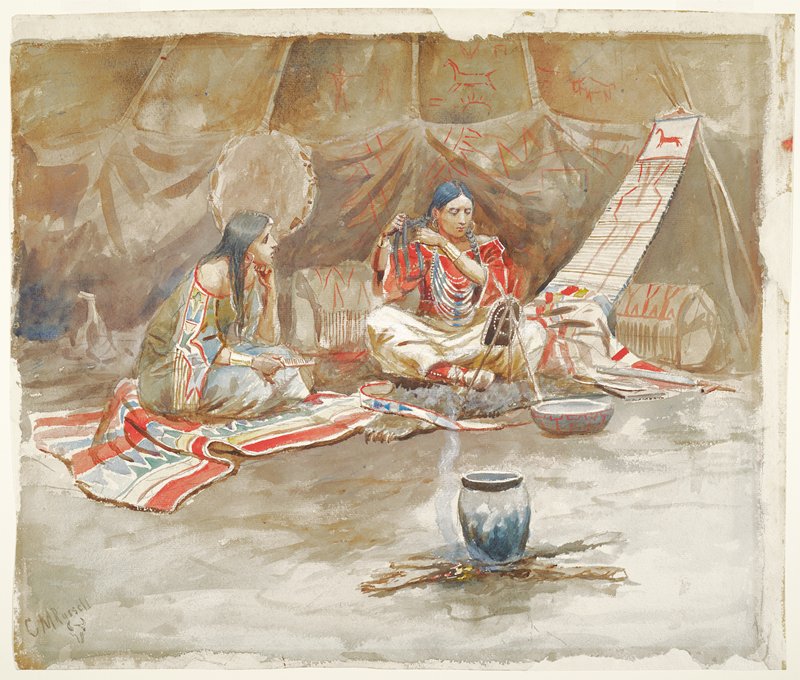 Two Indian Maidens, Charles M. Russell, c. 1900–1910