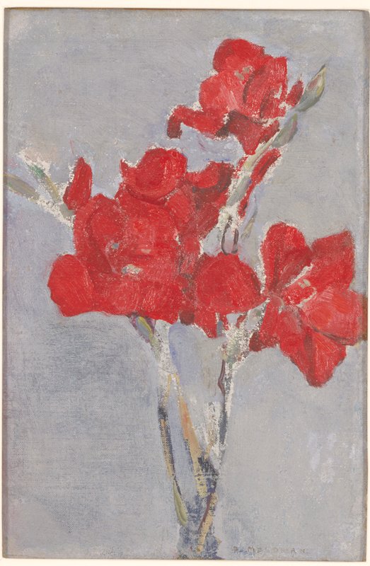 Red Gladioli by Piet Mondrian