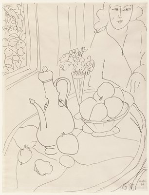 Dokumentasi “Woman with Still Life”; Pen and black ink. Minneapolis Institute of Art.