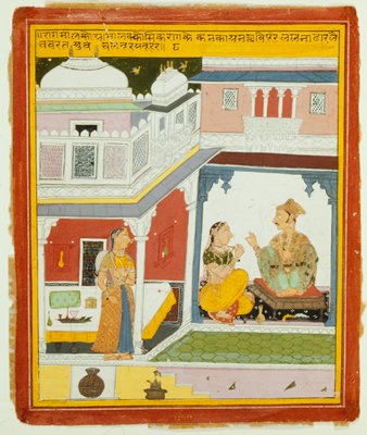 Dokumentasi “An Illustration to the Rasikapriya of Keshav Das”; Opaque watercolors on paper. Minneapolis Institute of Art.
