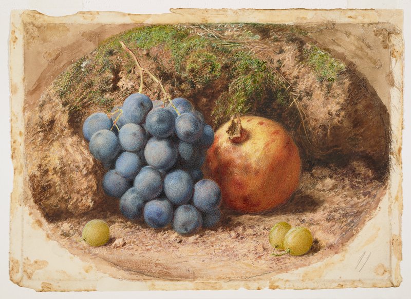 Still Life with Grapes and a Pomegranate, William Henry Hunt, after 1825
