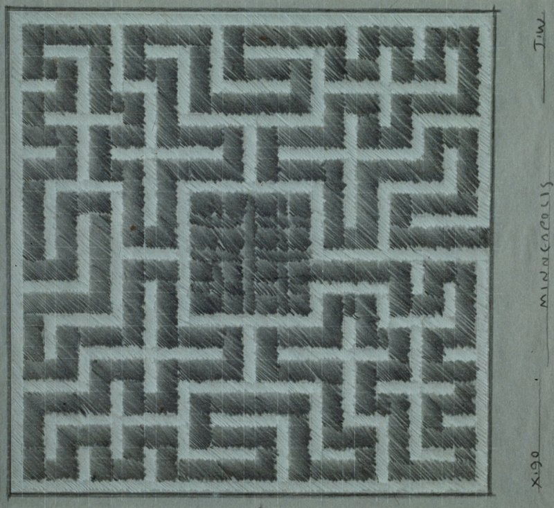 Design for a Plaza at the Minneapolis Institute of Arts, John Willenbecher, 1990