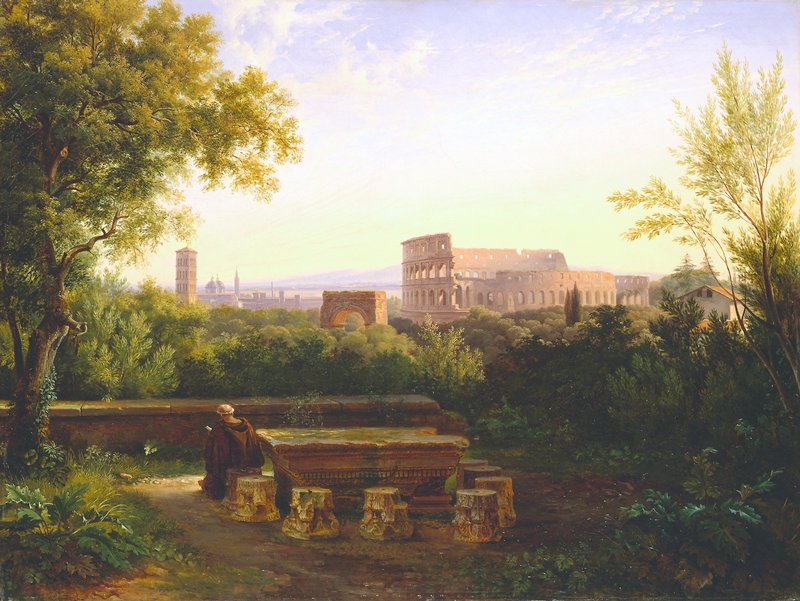 View of the Colosseum from the Orti Farnesiani, Antoine-Félix Boisselier, 1833