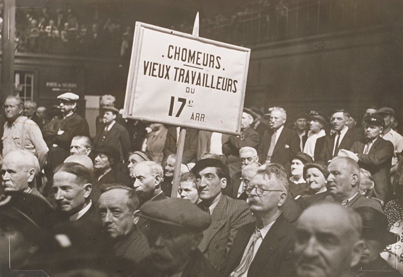 Unemployed Workers from the Seventeenth Arodnissment of Paris, Demonstrating, Lucien Aigner, 20th century