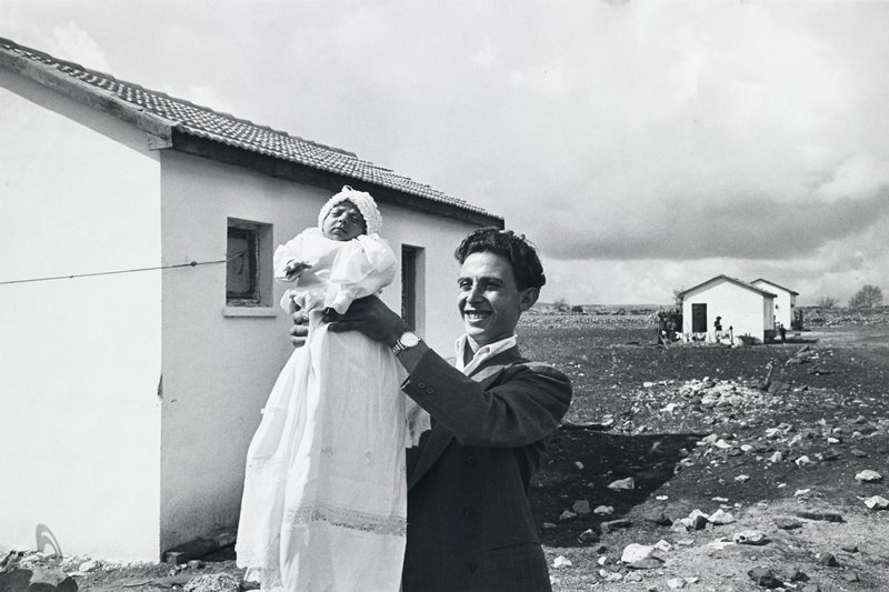 The first male child born in the Italian immigrant settlement, Alma, Israel, David Seymour, 1951