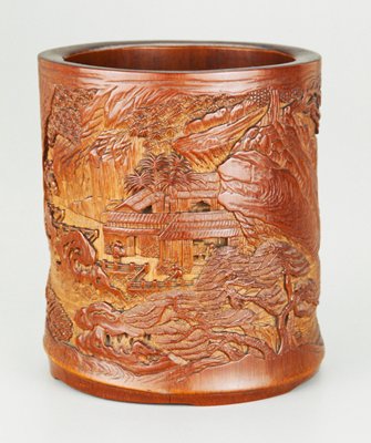 Dokumentasi “Brush Pot”; Carved bamboo. Minneapolis Institute of Art.