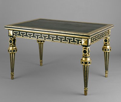 Dokumentasi “Table”; Painted and gilded wood (probably pine, beech and oak), top lined with painted canvas. Minneapolis Institute of Art.