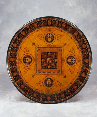 Dokumentasi “Etruscan table”; Olive wood, green and black ebony, ivory, brass mounts. Minneapolis Institute of Art.