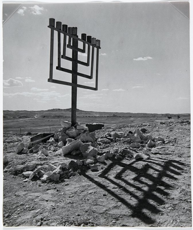 Improvised Menorah, Negev, Israel, Robert Capa, 1951