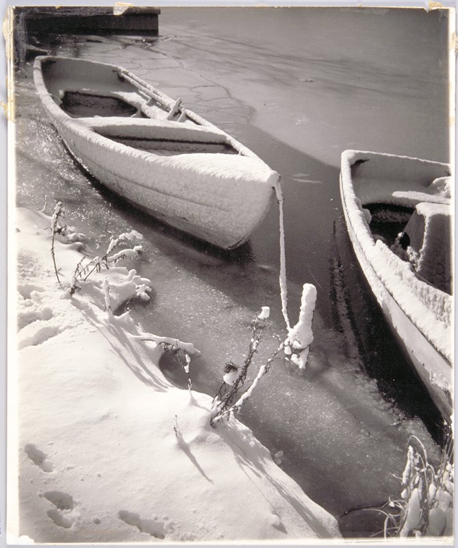 Boats in Winter, Riverside Avenue, Amityville, New York, Gustav Anderson, 20th century