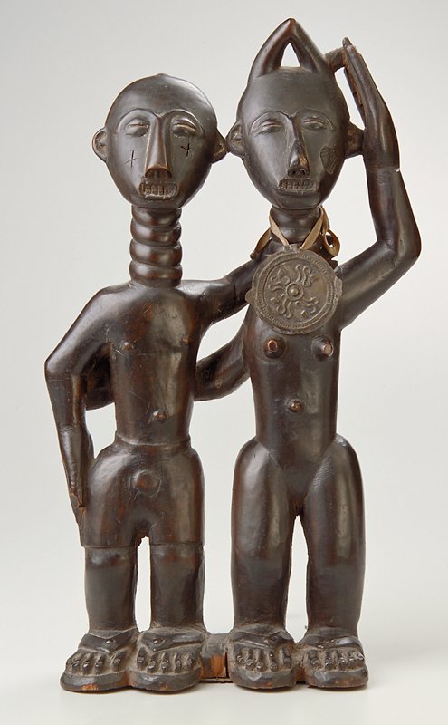 Pair of Figures from a Shrine Group, Kwaku Benpoh, First half 20th century