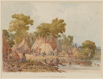 Dokumentasi “Dacotah Encampment”; Watercolor. Minneapolis Institute of Art.