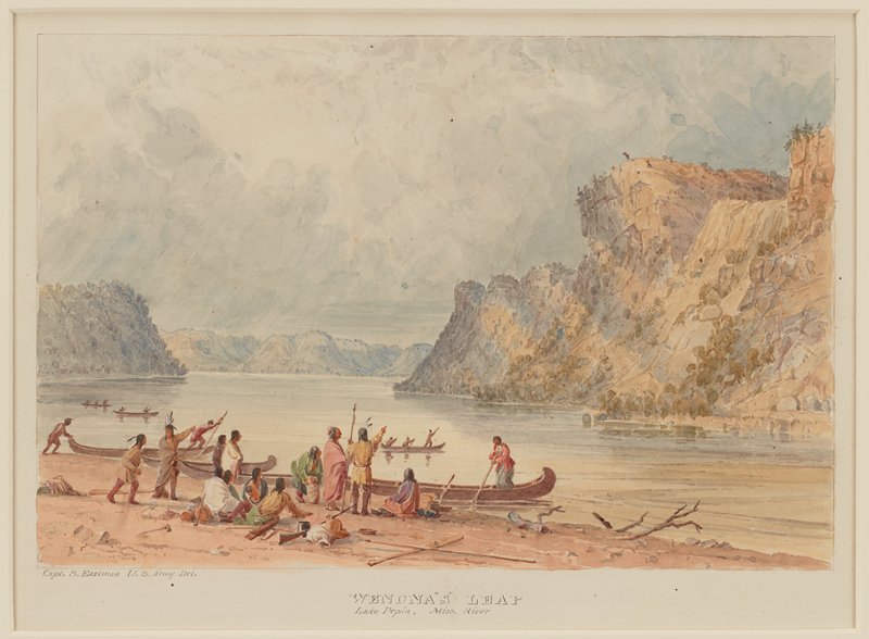 Wenona's Leap, Lake Pepin, Mississippi River, Seth Eastman, 1851