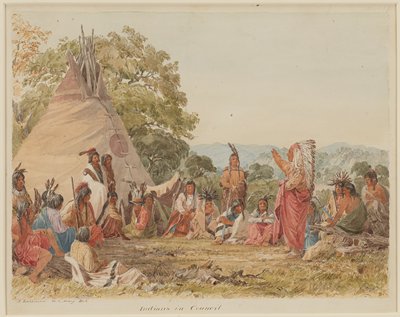 Dokumentasi “Indians in Council”; Watercolor. Minneapolis Institute of Art.