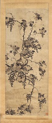 Dokumentasi “Grapevine and Squirrels”; Hanging scroll, ink on silk. Minneapolis Institute of Art.