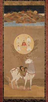 Dokumentasi “Deer Mandala of the Kasuga Shrine”; Hanging scroll, ink, color, and gold on paper. Minneapolis Institute of Art.