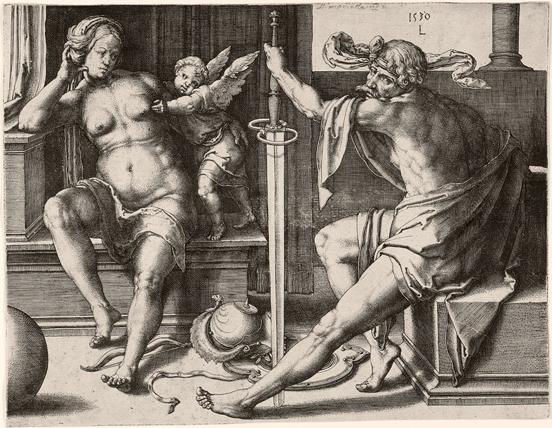 Mars, Venus, and Cupid, Lucas van Leyden, 1530