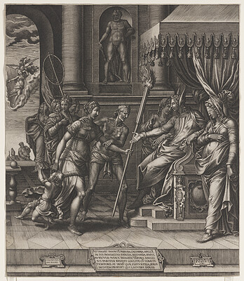 Dokumentasi “Calumny Accusing Innocence Before the Court of an Ignorant Judge”; Engraving. Minneapolis Institute of Art.