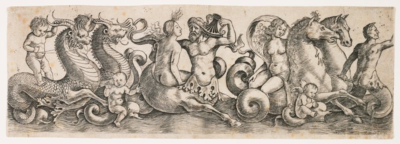 Frieze with Tritons and Nymphs, Girolamo Mocetto, c. 1517
