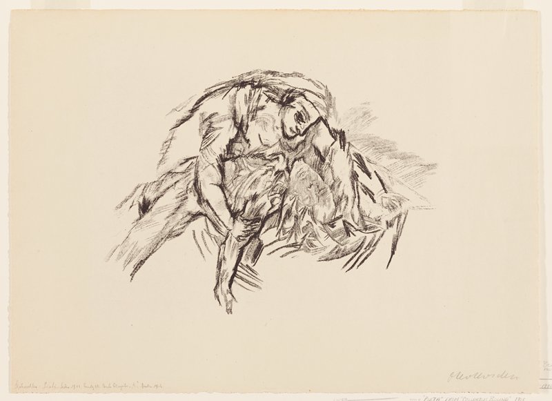 Pietà (Weibüber Schemengebeugt), Oskar Kokoschka, 1913