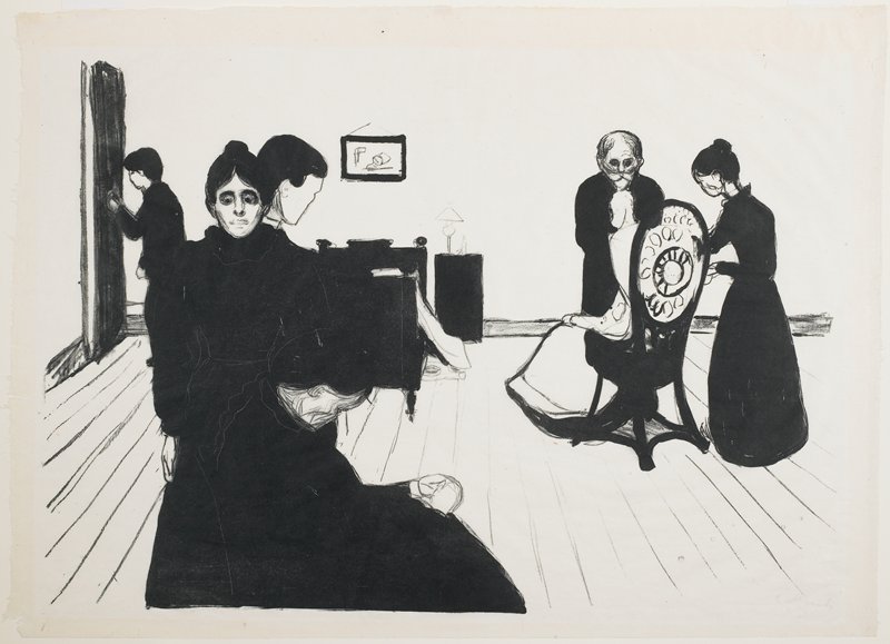 Death in the Sickroom, Edvard Munch, 1896 (printed after 1906)
