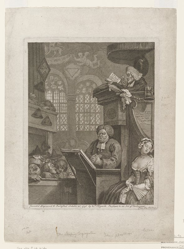 The Sleeping Congregation, William Hogarth, 1736