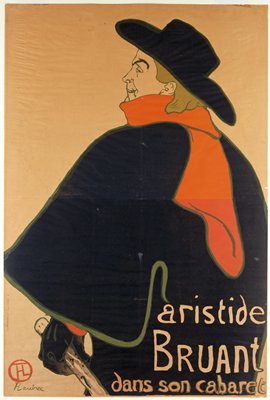 Dokumentasi “Aristide Bruant in his Cabaret”; Color lithograph. Minneapolis Institute of Art.