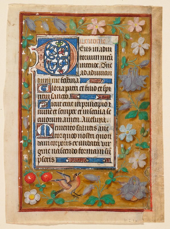 Leaf from a Book of Hours (recto and verso), Netherlandish, c. 1500
