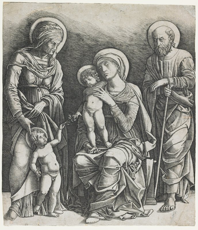 Holy Family with Saint Elizabeth and the Infant Saint John, Giovanni Antonio da Brescia, c. 1495–1505