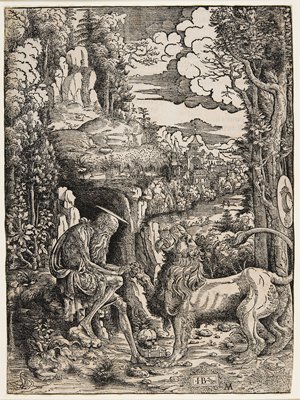 Contoh Cetak kayu: Dokumentasi “Saint Jerome and the Lion”. Minneapolis Institute of Art.