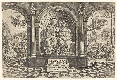 Dokumentasi “The Virgin and Child Enthroned with Saint Anne”; Engraving. Minneapolis Institute of Art.