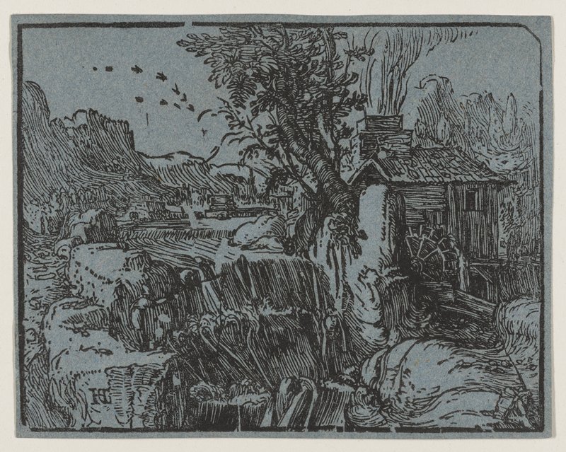 Landscape with a Waterfall, Hendrick Goltzius, c. 1597–1600