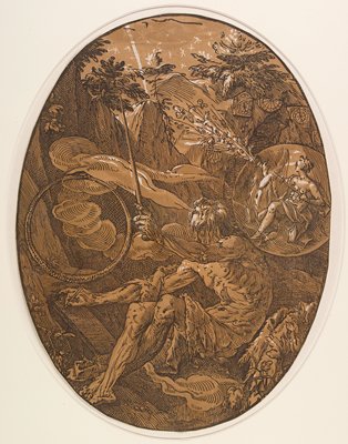 Dokumentasi “Demogorgon in the Cave of Eternity”; Chiaroscuro woodcut. Minneapolis Institute of Art.