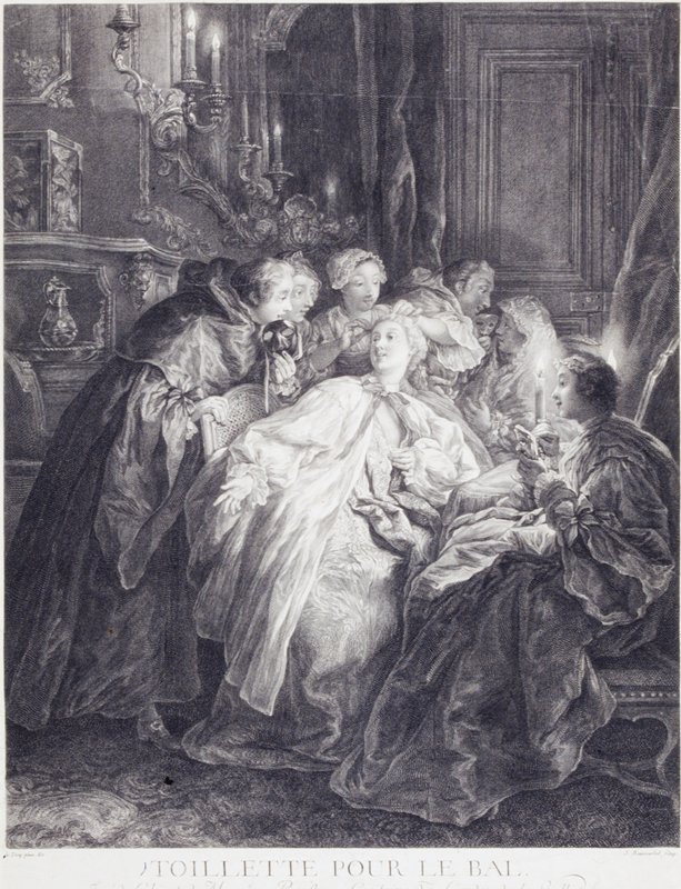 La Toilette pour le Bal, Jacques-Firmin Beauvarlet, 1757