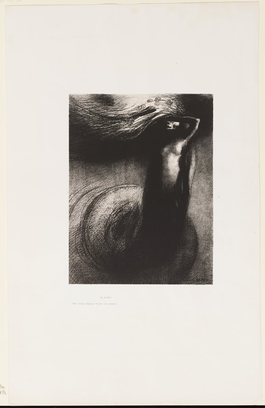 Le Mort: non ironie dépasse toutes les autres!, plate III from La tentation de Saint Antoine, Одилон Редон, 1889