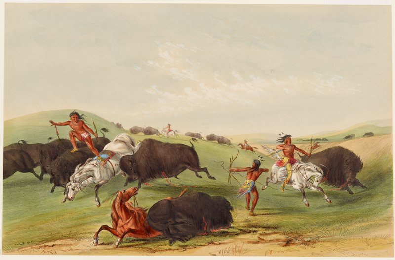 Buffalo Hunt: Chase, George Catlin, 1844