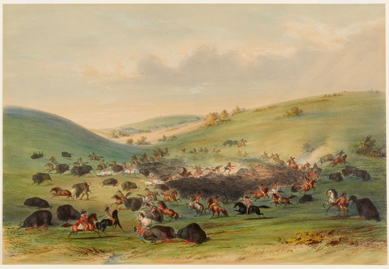 Buffalo Hunt, Surround, George Catlin, 1844