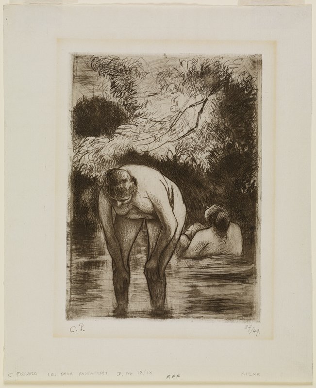 The Two Bathers, Camille Pissarro, 1895