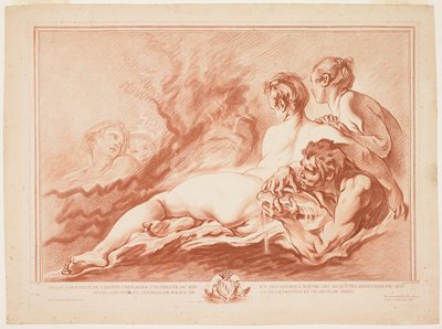 Dokumentasi “Nereids and Triton”; Chalk manner etching and engraving in sanguine. Minneapolis Institute of Art.