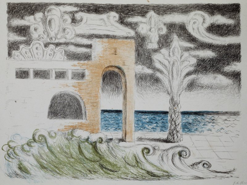 Villa by the Sea, plate 4 from Metamorphosis suite, Giorgio de Chirico, 1929